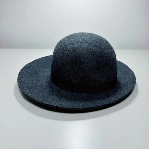 Banana Republic Womens Size M/L Wool Wide Brim Grey Fedora Hat - Picture 2 of 7
